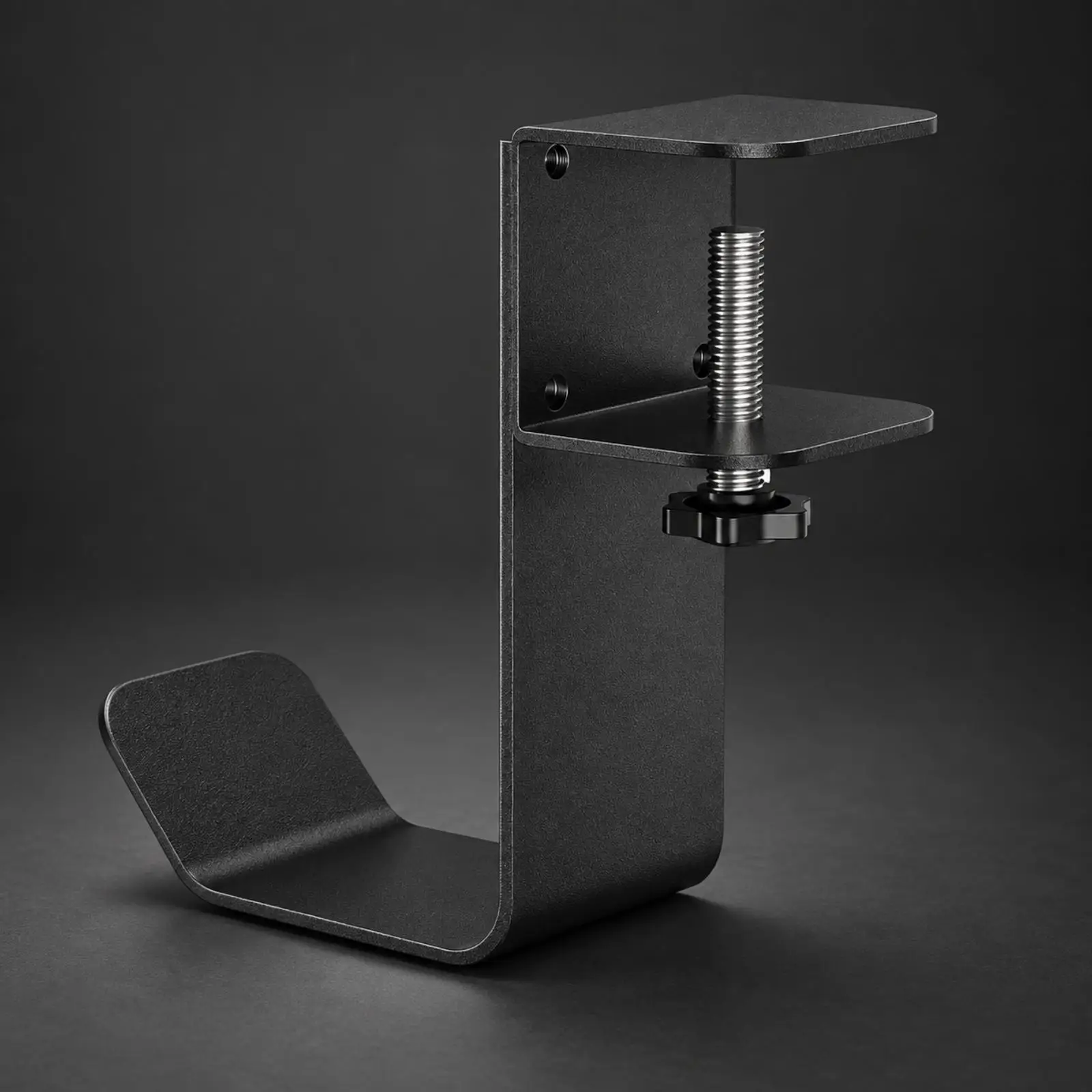 Cast-Iron Desk Hanger with Clamp Multi-Purpose Desktop Clamp Hanger L-Shaped Desk Hook with Support Platform Space-Saving