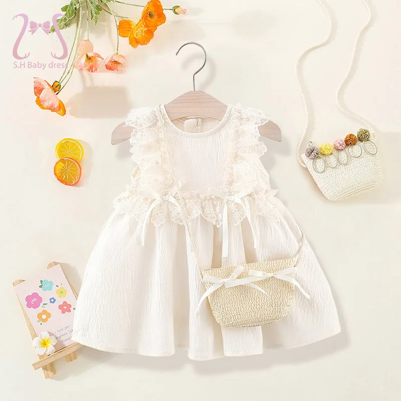 2-pcs-set-criancas-roupas-de-cor-solida-criancas-rendas-mangas-voadoras-vestido-de-princesa-doce-bebe-meninas-arco-vestidos-de-fadas-0-4-y-criancas