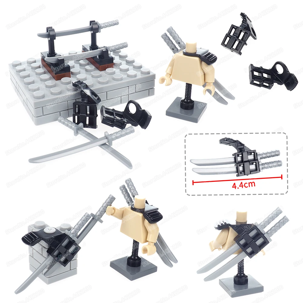 Blade Warrior Double Tool Holder Equipment Building Block Moc Figures Magic  Knife Weapons Model Assembled Child Gift Toys