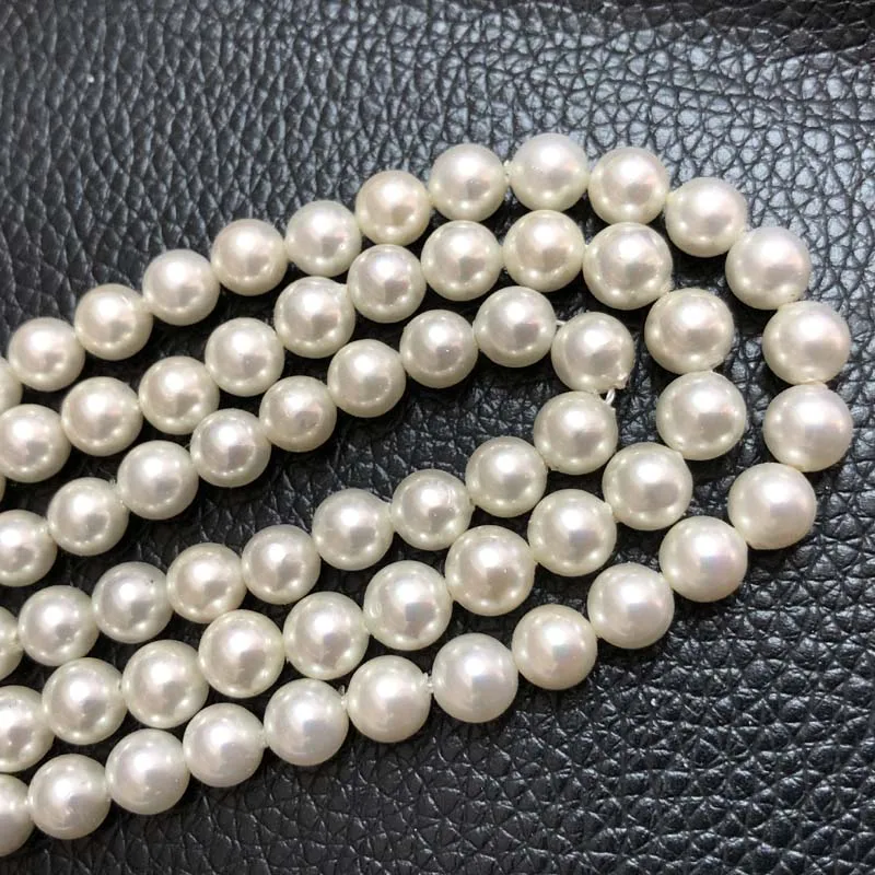 Imagem -03 - Eleispl-loose Beads Strings Perfect Round White Sea Pearl Atacado 12 Strands mm mm Full Hole 235014