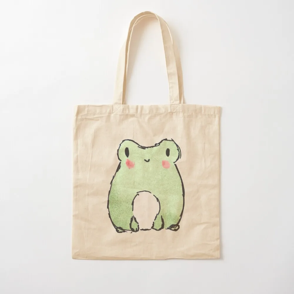 Watercolor Froggy Tote Bag Portable shopping bag Canvas bag for women canvas tote bags university shopper