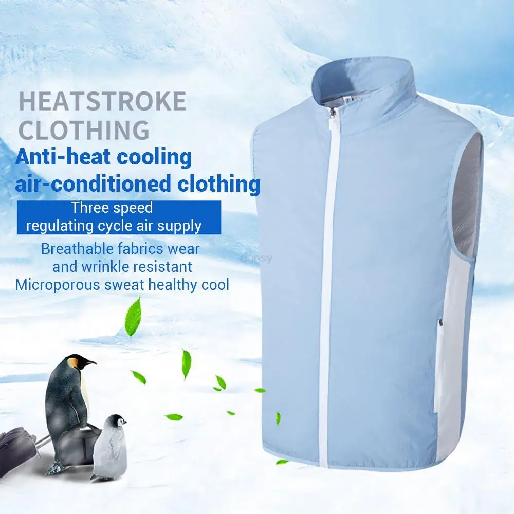 

Men's Ice Vest Fan Air Conditioning Clothes Cool Vest Sport USB Charging Cooling Vest Worker Outdoor Camping Fishing Summer 2024