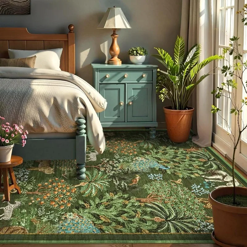 الغابة الاستوائية سجادة غرفة معيشة الفن البيئي تصميم أفخم غرفة نوم البساط طوي آلة قابل للغسل عدم الانزلاق مرحاض الحصير вг