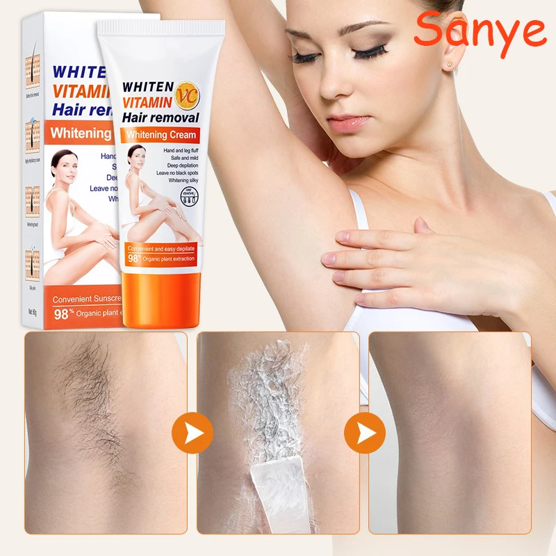 

2024 Woman Painless Hair Removal Cream Powerful Fast Permanent Remove Hair Emulsion Armpit Legs Arms Mild Hair Depilatory Cream