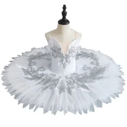 Tutu de Ballet Blanc pour Fille et Femme, Crêpe de Lac, Costumes de brevde ix, Robe Professionnelle pour Adultes et Enfants