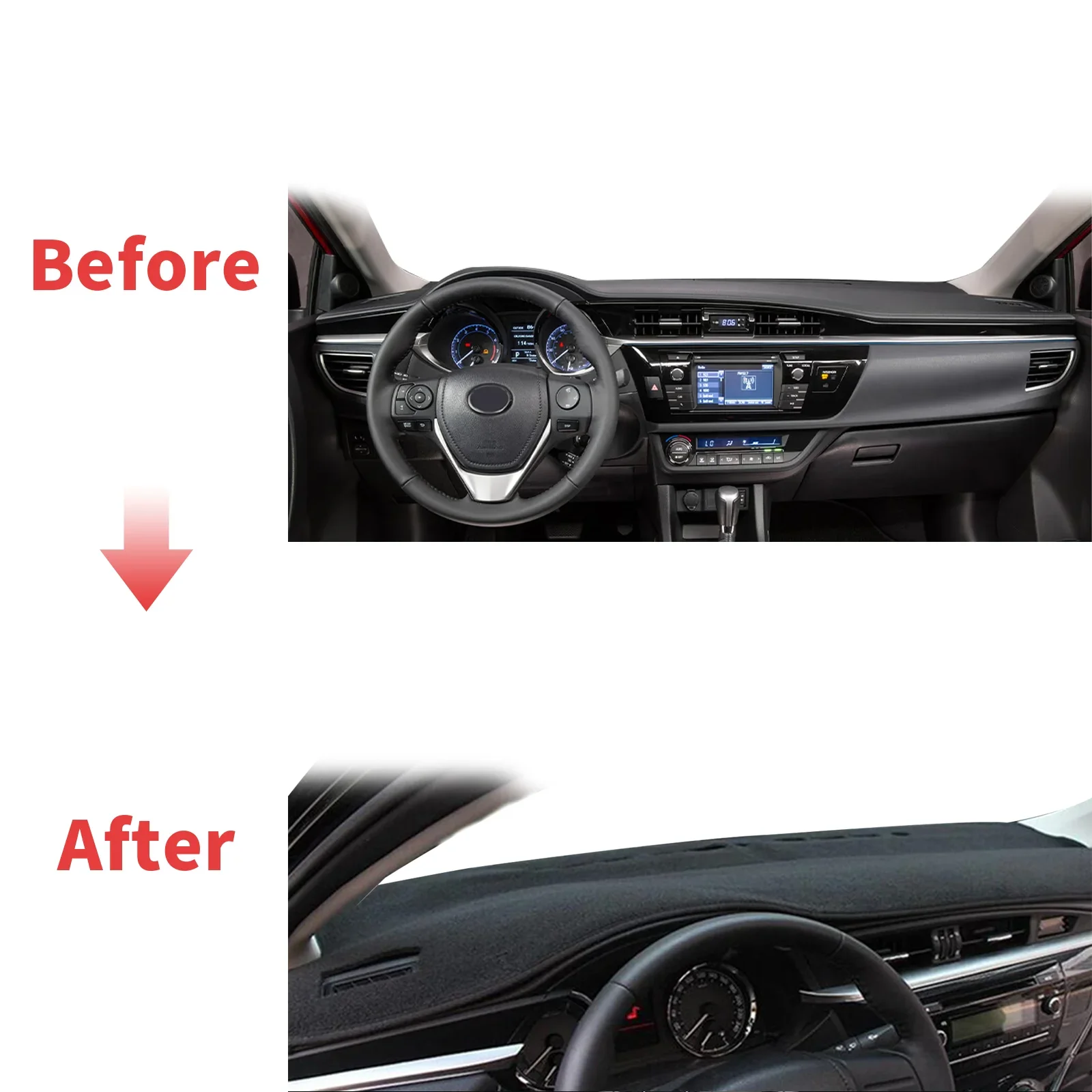 fit for Toyota Corolla 2014 2015 2016 2017 2018 Car Accessories Dashmat Dashboard Cover Pad Protective Carpet DashMat Sunshade view 2