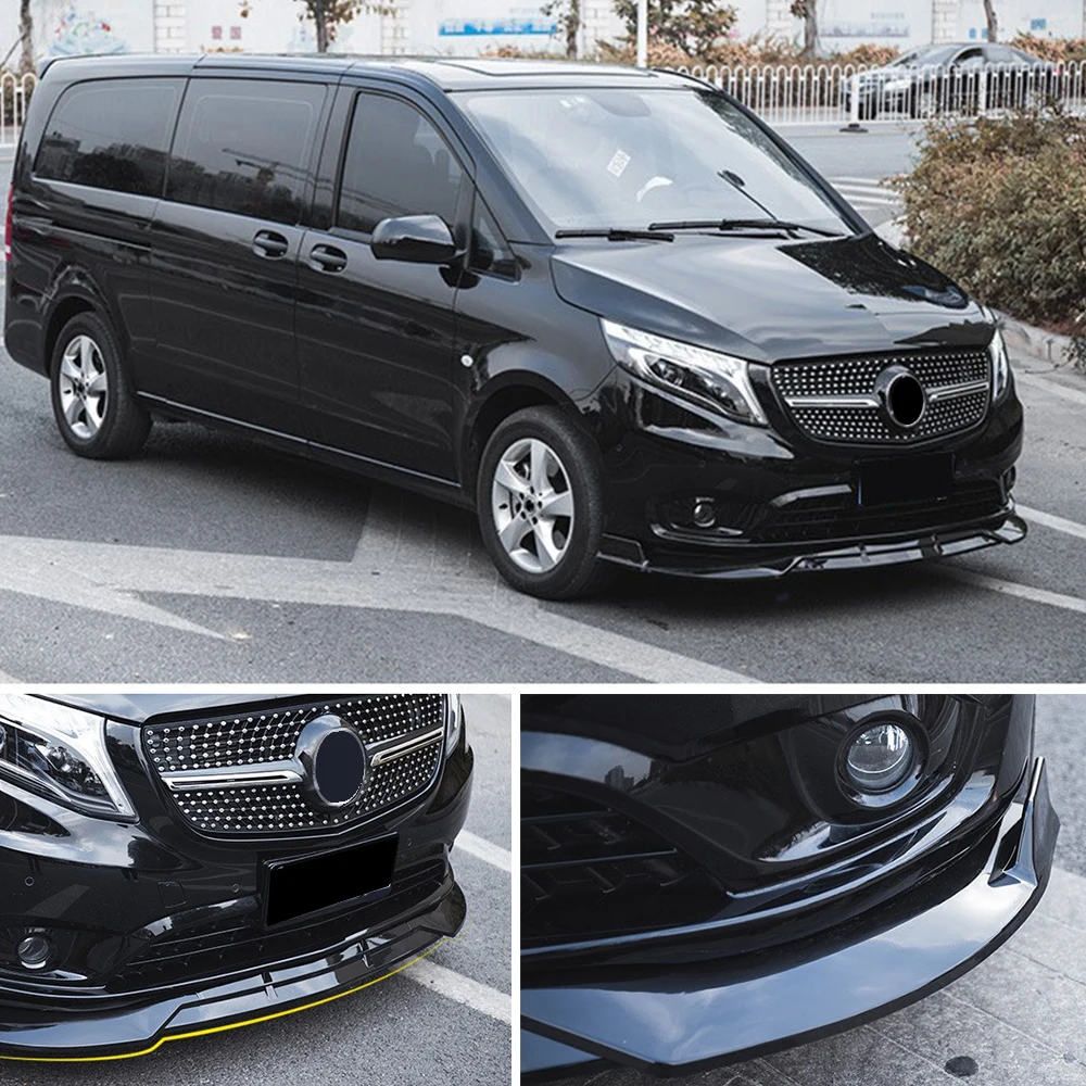 

For Vito W447 2016-2023 Front Lip 3Pcs,Mercedes Benz Carbon Look Spoiler Kit,Bumper Splitter Diffuser