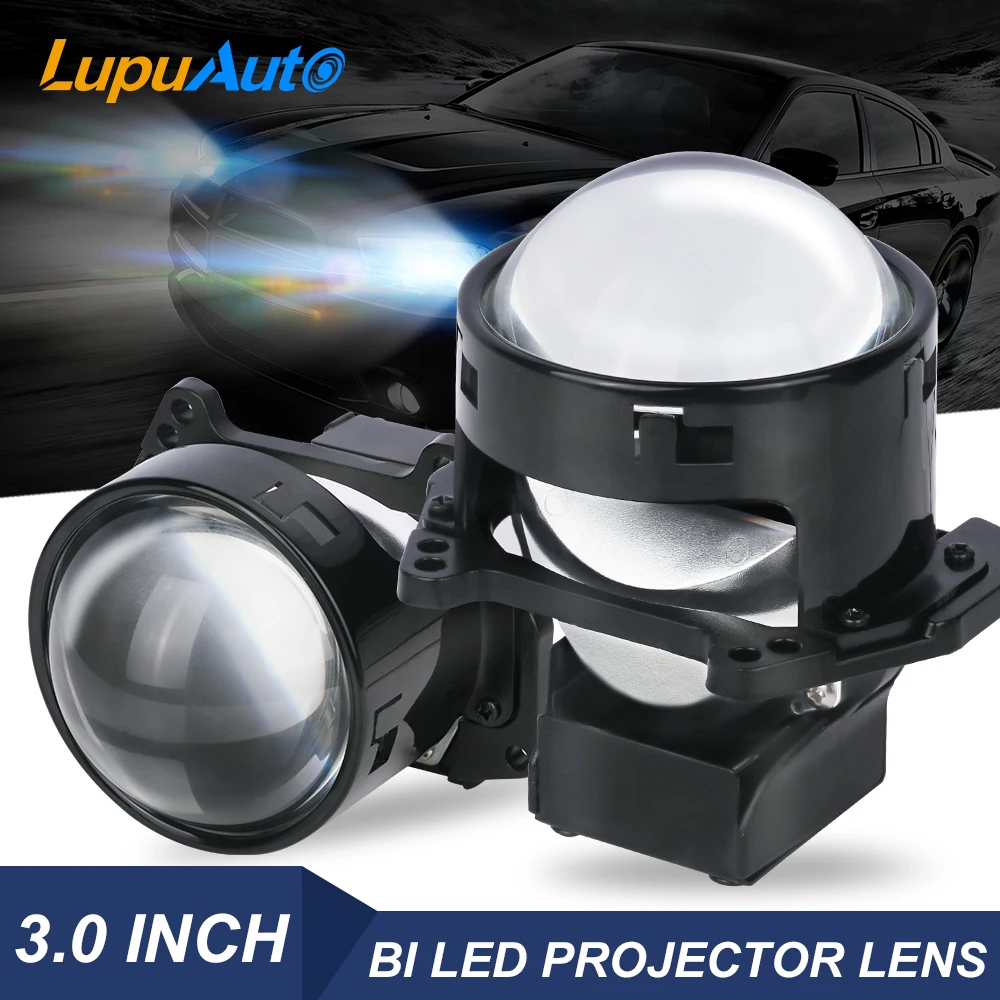 

Lupuauto 3 Inch Bi LED Projector Headlights Lenses for Hella LED Lights Projector 120W 40000LM Diode Car Headlamp Accessories
