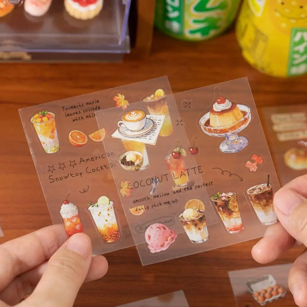 Cute 20 Sheets Sticker Book PET DIY Scrapbook Sticker a Bite of Light Series Gift Craft Stickers Journal Decoration