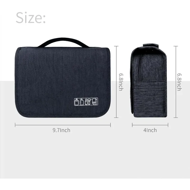 Large Capacity Hanging Toiletry Bag - Waterproof Travel Cosmetic Bag for Men/Women, Fits Shampoo, Brushes & Toiletries