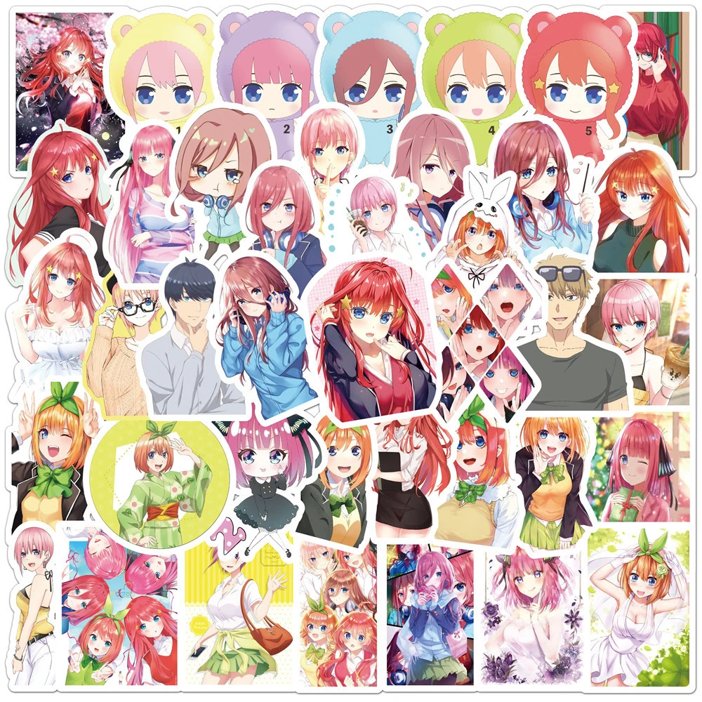 

10/30/50pcs The Quintessential Quintuplets Stickers Nakano Miku Itsuki Anime Sticker Kawaii Nakano Nino Yotsuba Cartoon Decals