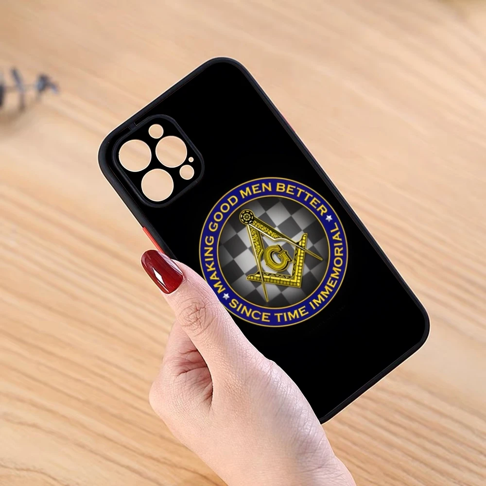 Free and Accepted Masons Phone Case Matte Translucent For IPhone 15 Pro 14 Pro Max 13 11 12 Mini Xs X Xr 7 8 Plus Se Back Cover