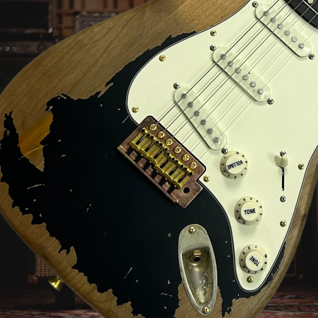 

Самая продаваемая коричневая электрогитара модели STS с золотой фурнитурой, 21 лад, бесплатная доставка, подходит для начинающих, в наличии