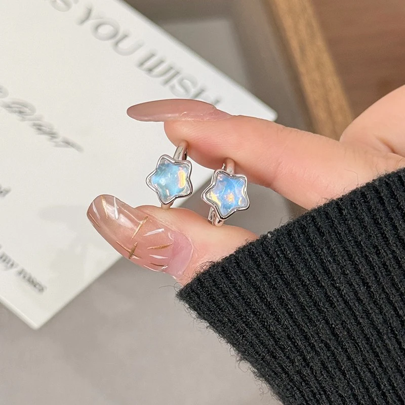 GANPUP Einfache Funkelnde Blaue Stein-Ohrhänger für Frauen, Alltagsschmuck, Modisches Ohrpiercing-Schmuckstück, Geschenk für Party, серьги женские – Detail 10