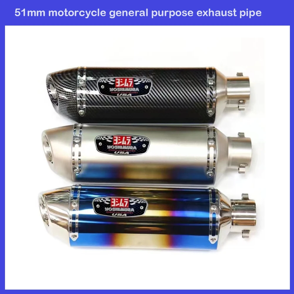 

51mm Motorcycle Exhaust Pipe Muffler Yoshimura Escape Moto Universal for GSR 600 750 GSXR 1000 1300 PCX TMAX KTM ER6N etc