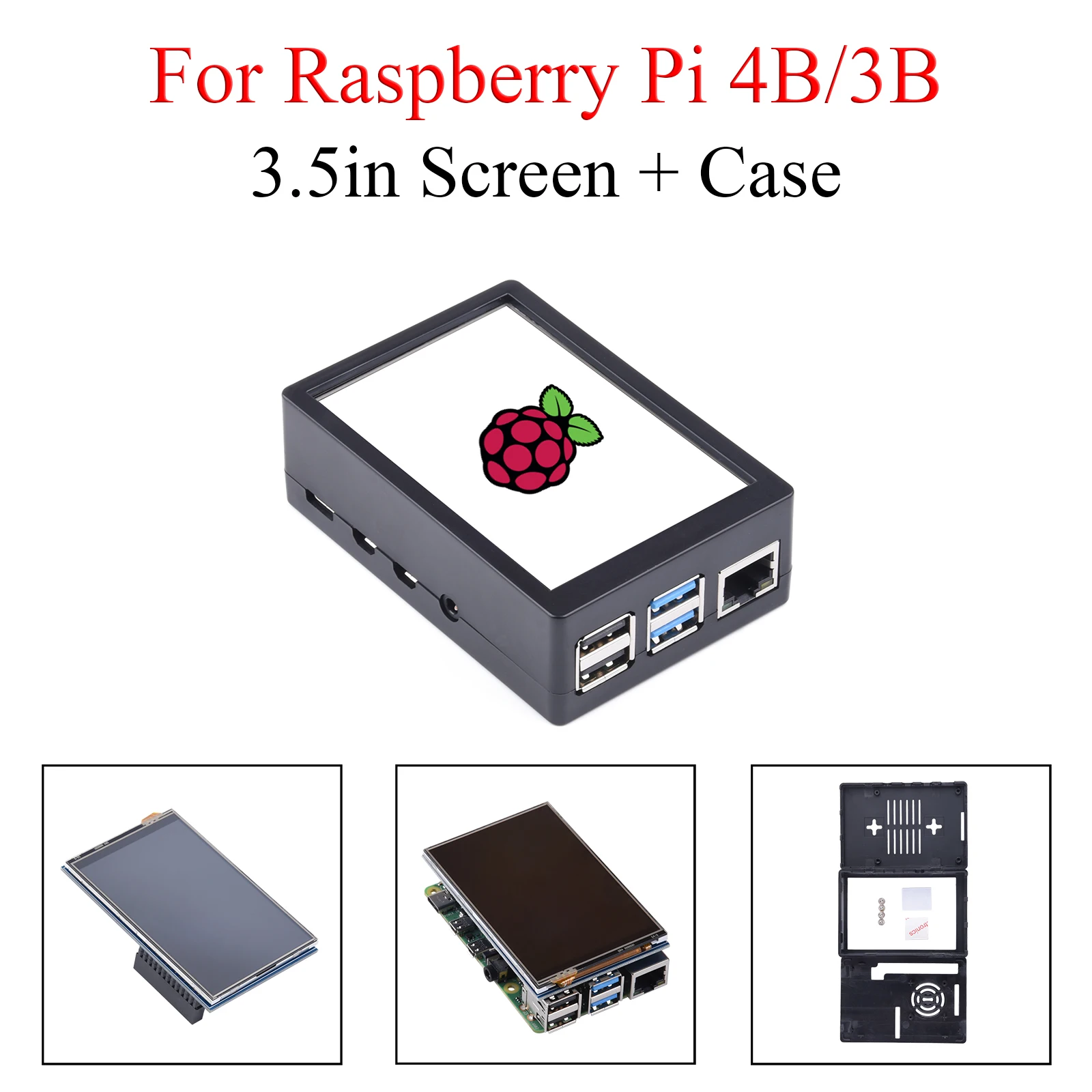 3.5 inch Touch Screen 480*320 Display Touchscreen + ABS Case Protective Enclosure For Raspberry Pi 4 Model B / 3B+ /3B