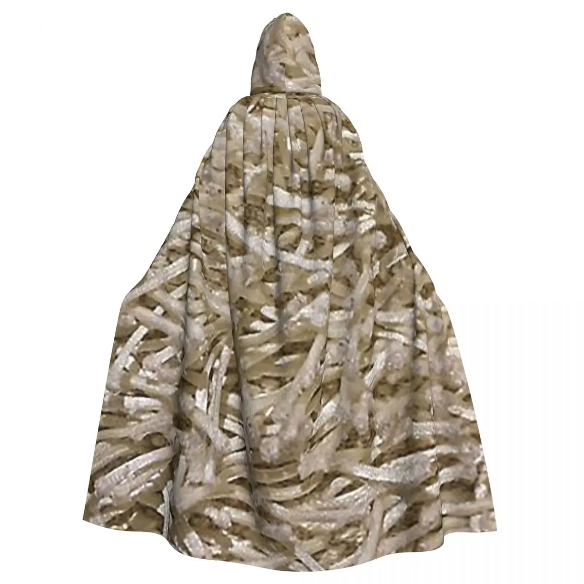 

White Tassels Texture Long Hooded Cloak Witch Medieval Costume Cosplay Cape HalloweenParty Adult Unisex