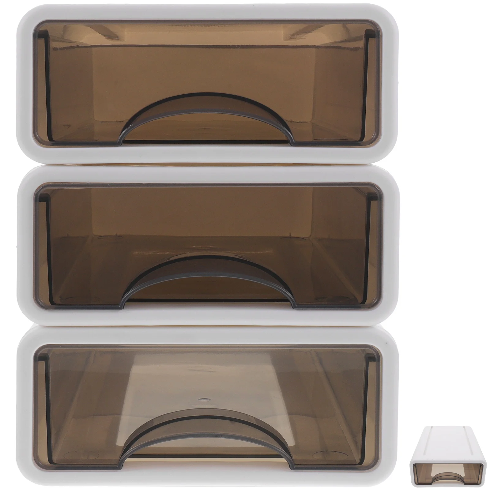 

3Pcs Multi-Function Desk Organizer PP Drawer Box Makeup Stationery Container Dustproof Stackable Storage Case
