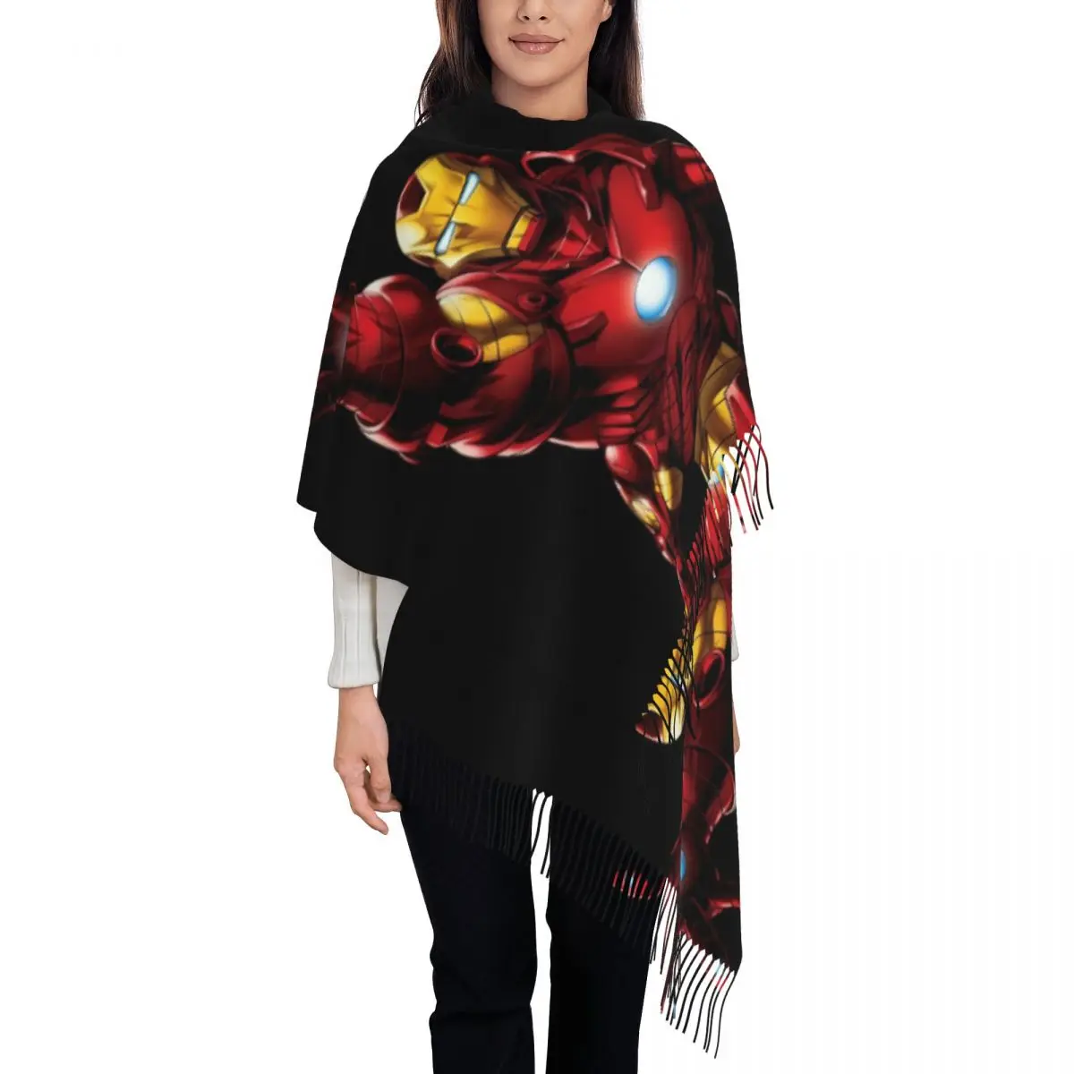 

Custom Scarf Wrap for Women Long Winter Warm Tassel Shawl Unisex Scarves