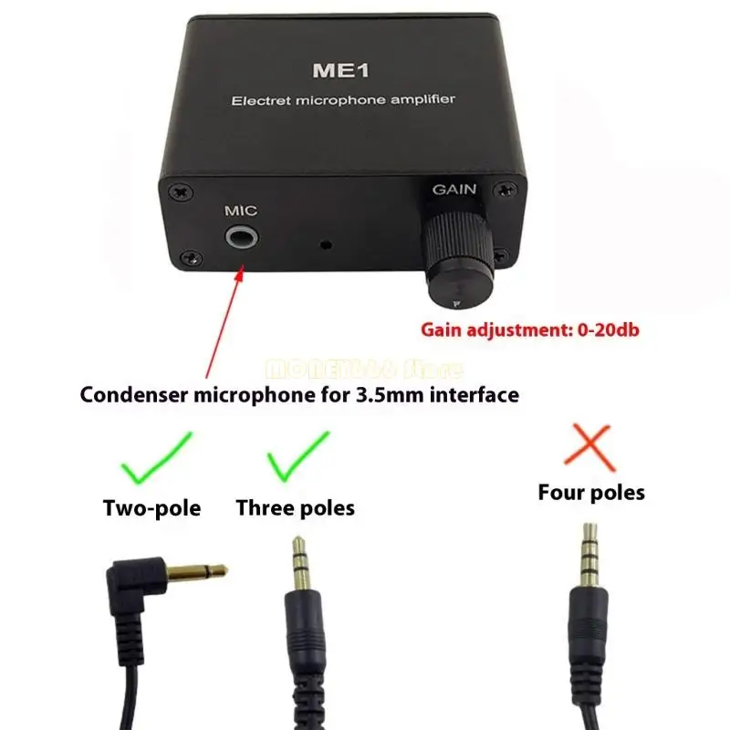 F62C خلاط أداة إخراج متعددة 10 ساعات يعمل ME1 MIC Amplifier صوت واضح