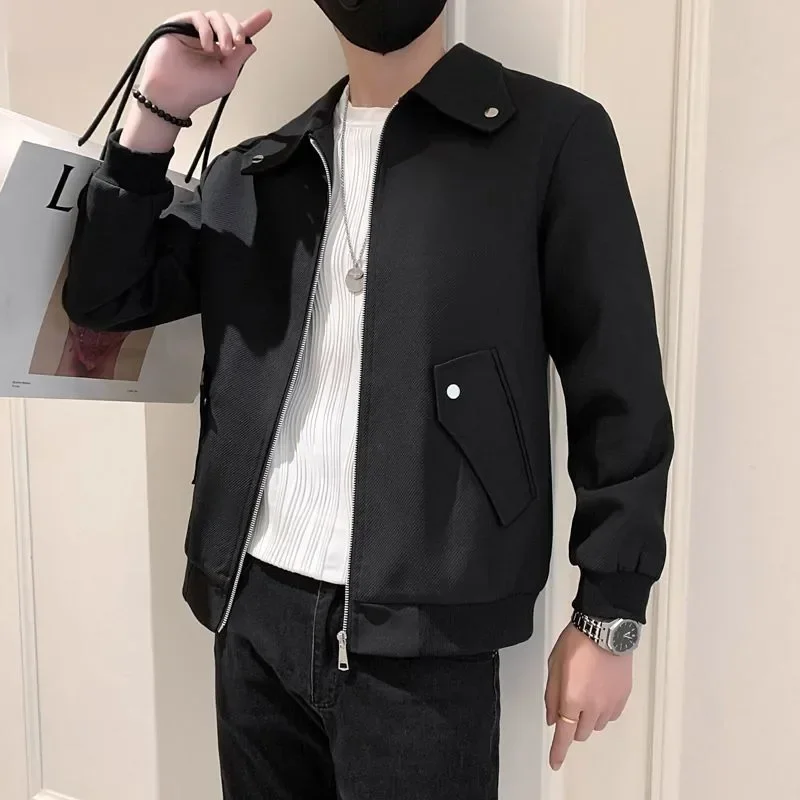

Spring Autumn Fashion Style Harajuku Slim Fit Tops Loose Casual All Match Korean Style Outerwear Zipper Long Sleeve Jacket