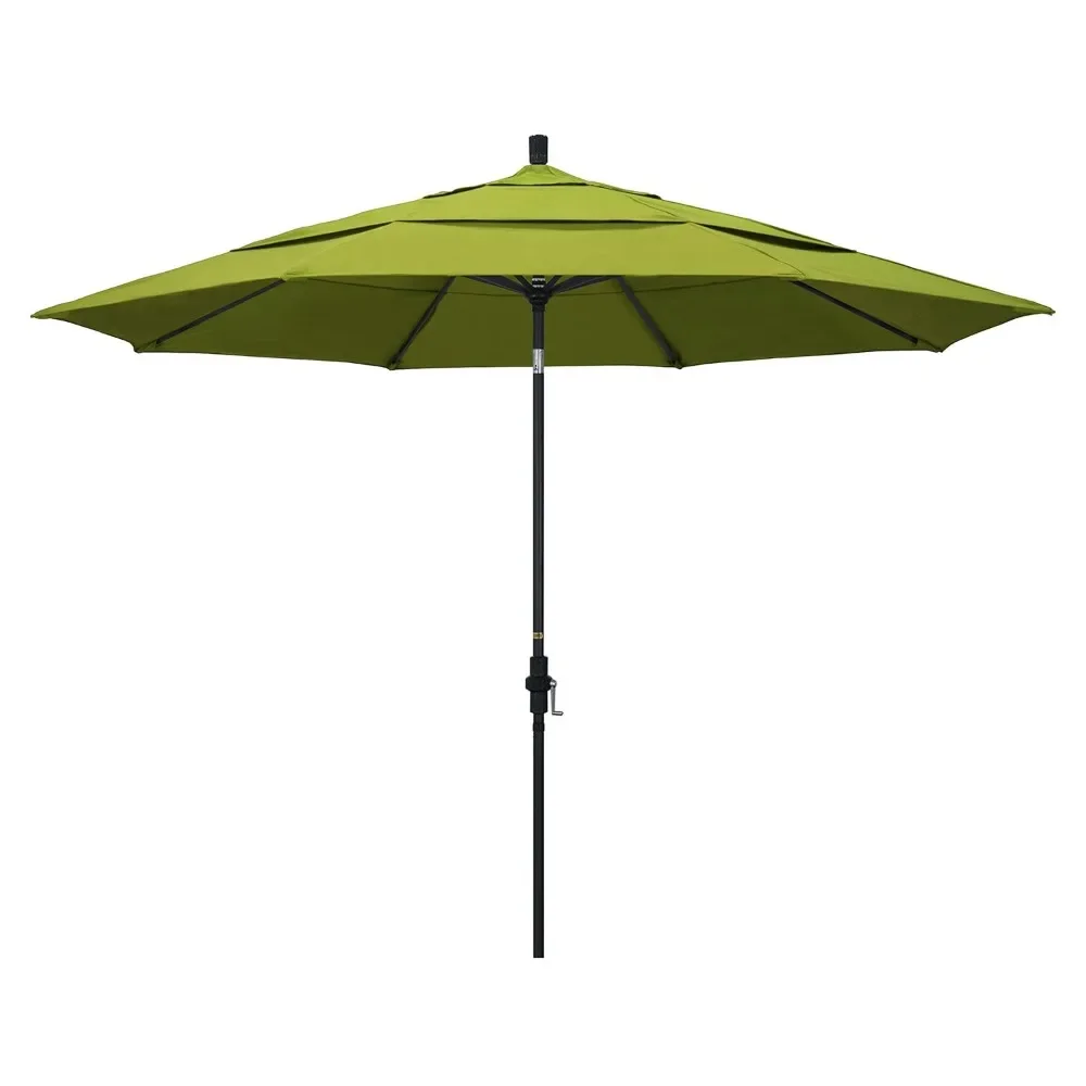 

Outdoor Umbrella 11' Round Aluminum Market Umbrella, Crank Lift,Black Pole, Pacifica Ginkgo.