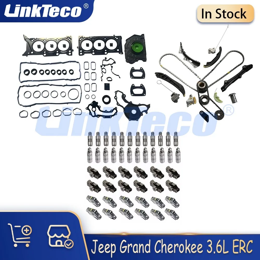 

Engine New Full Gasket Set Timing Chain Kit Lifters Rocker Arms Fit 3.6 L V6 GAS For Jeep Grand Cherokee Ram 1500 ERC 3.6L 16-23