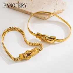 PANGJERY 316L Stainless Steel Snake Chain Bracelets For Women Couples Trendy Creative Personality Hip Hop Party Jewelry Gifts