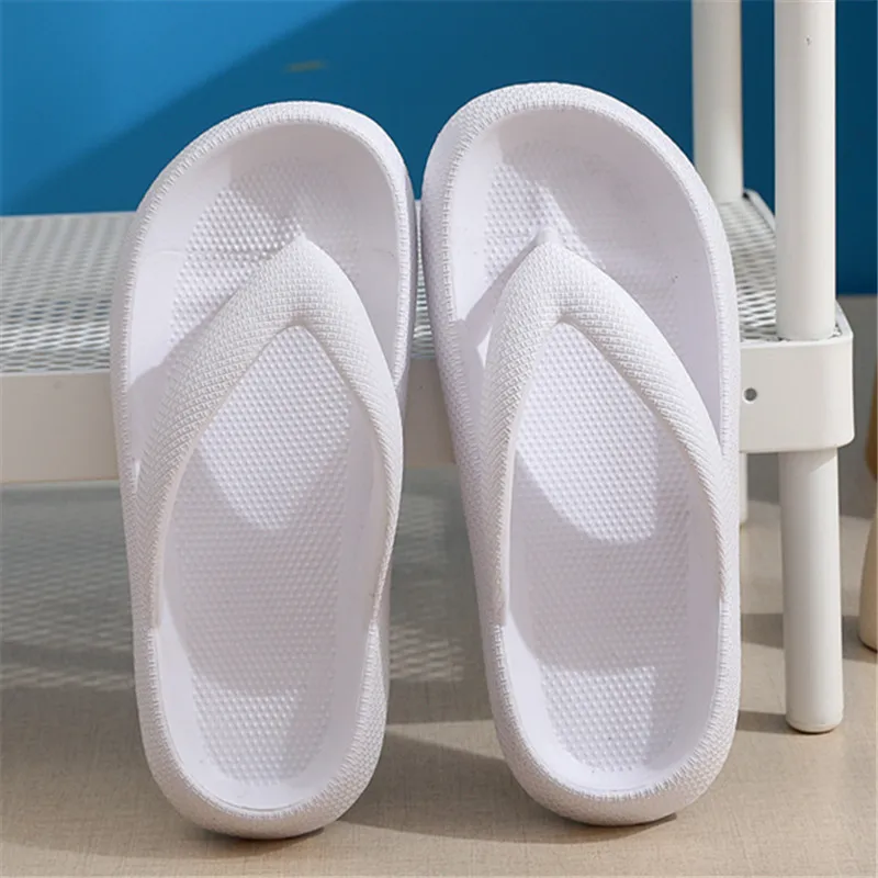 Rimocy Soft Sole EVA Women\'s Flip Flops 2023 Summer Beach Non-slip Cloud Slippers Women Thick Platform Clip Toe Bathroom Slides