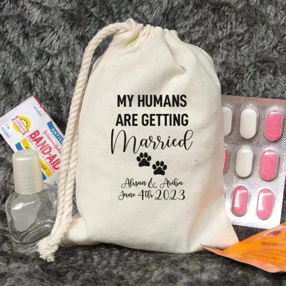 20 pcs My humans are getting married Hangover Kit-Bachelorette Party Favors-Pet lover Invitation ideas-Doggie Bag