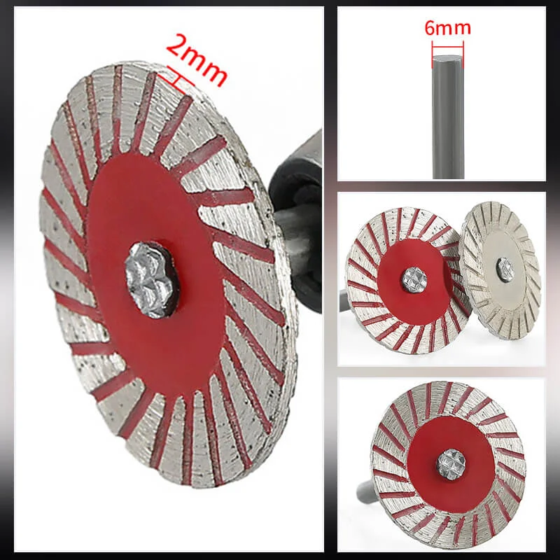 6mm Diamond Cutting Circular Saw Blade Set Cutting Discs With Mandrel For Dretttmel Drill Wood Metal Stone Cutting Rotory Tool