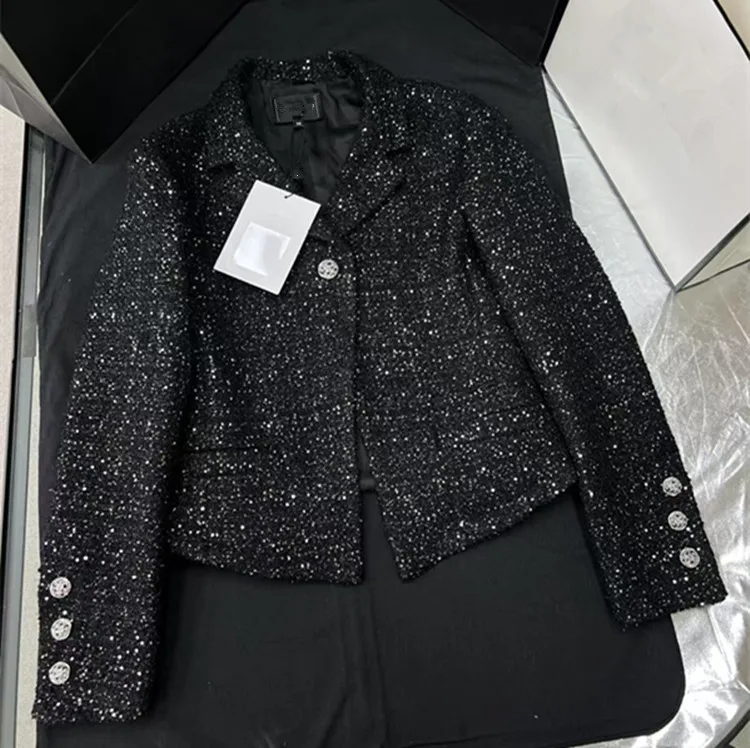 Customization European women's clothing - new summer styles in 2026 Long-sleeved suit collar one-button tweed coat