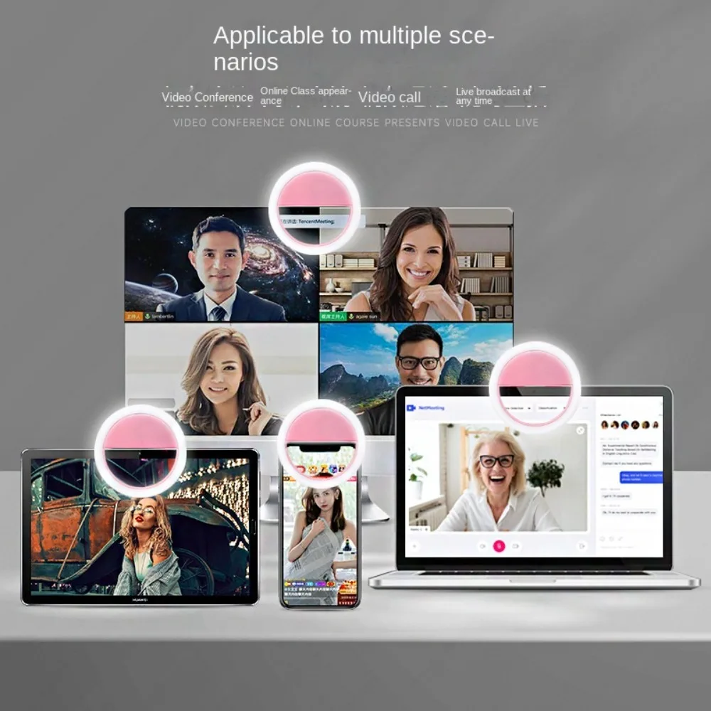 LED Mini Phone Fill Light 3 Modes Rechargeable Portable Pocket Light Adjustable Handheld Beauty Selfie Light