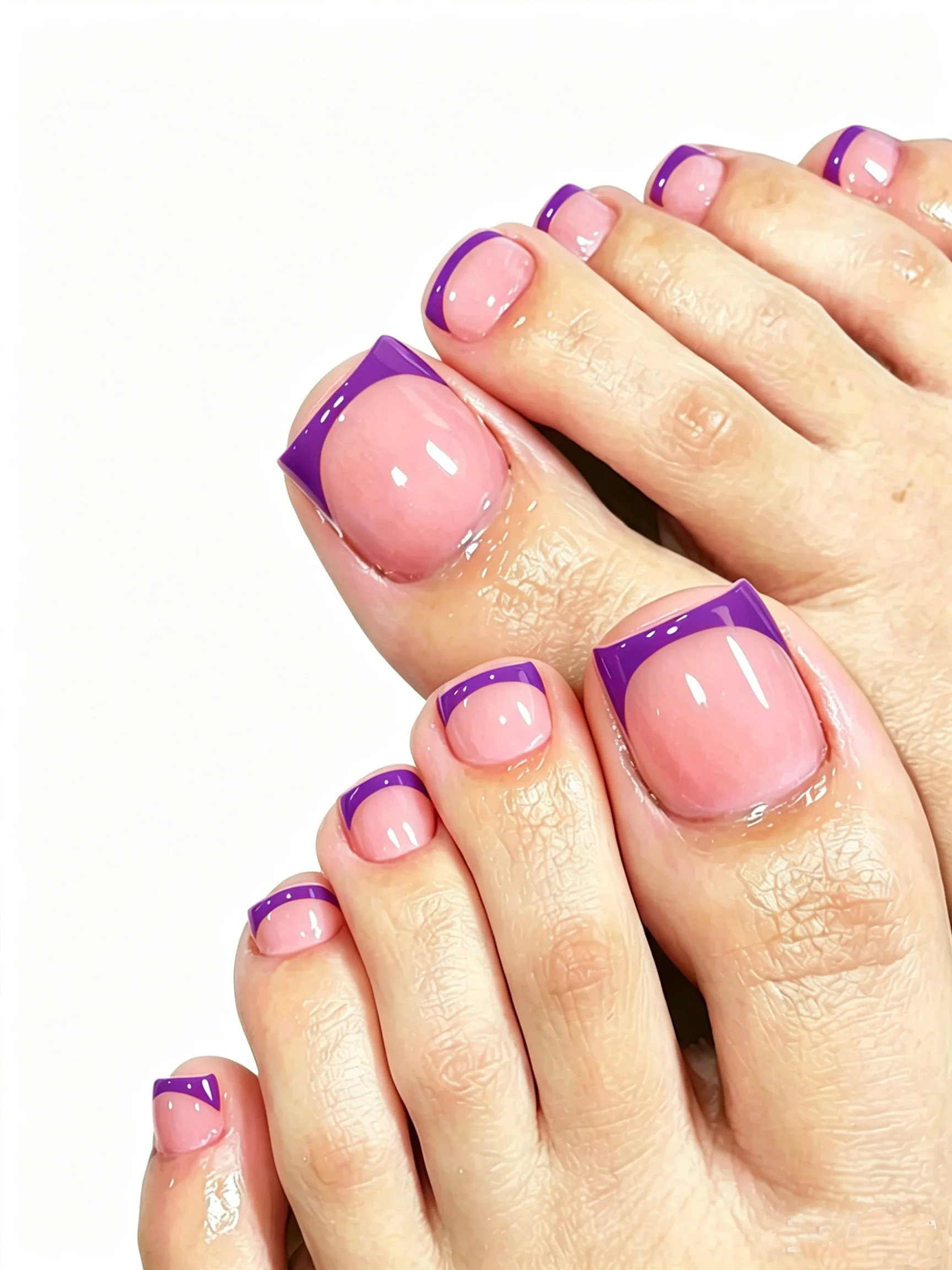 Klassische weiße französische Kunst-Zehennägel, 120 Stück, kurze, quadratische, hautfarbene Press-On-Zehennägel, wiederverwendbare Acryl-Pediküre-Nagelspitzen für Frauen – Detail 9