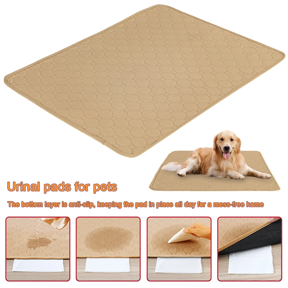 Anti Slip Pet Pee Pad Reusable Absorbent Puppy Cat Training Diaper Mat Dog Pee Pad Blanket Highly Absorbent Diaper Pet Supplies