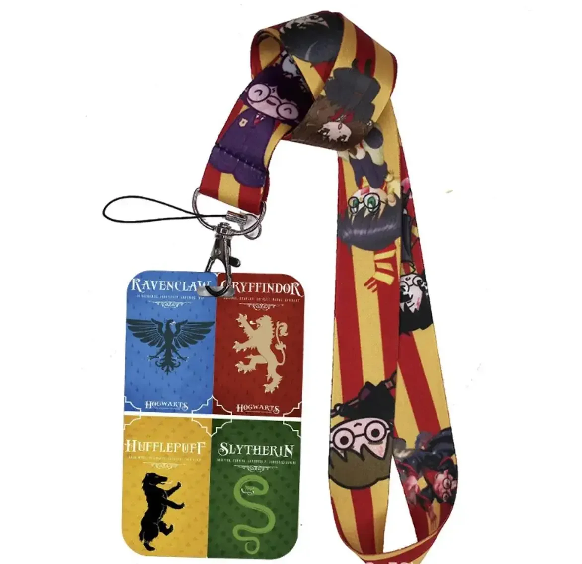 2024 Anime Hogwarts Badge Card Cover School Bus Card Holder Long Rope Neck Strap Subway Card Case Waterproof Protective Cover