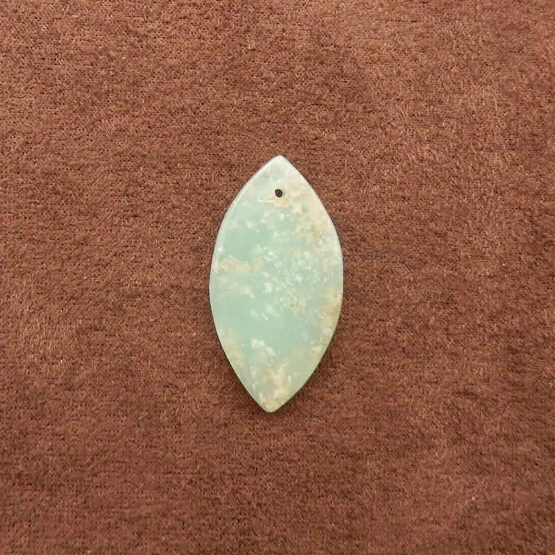 

Amazonite Leaf-Shaped Earring Pair – Natural Mint-Green Gemstone with Subtle Inclusions for Artisanal Jewelry 27x14x4mm-2.2g