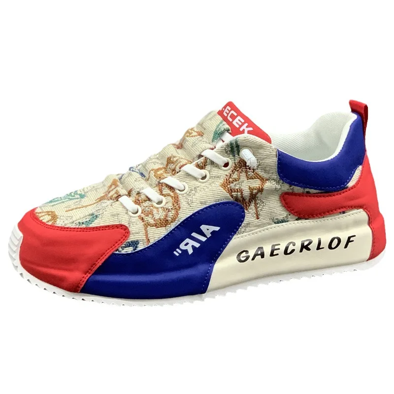 

Men Casual Shoes Color Blocking Increased Wear Resistance Shock Absorption Male Shoes Personality Fashion Men Canvas Shoes