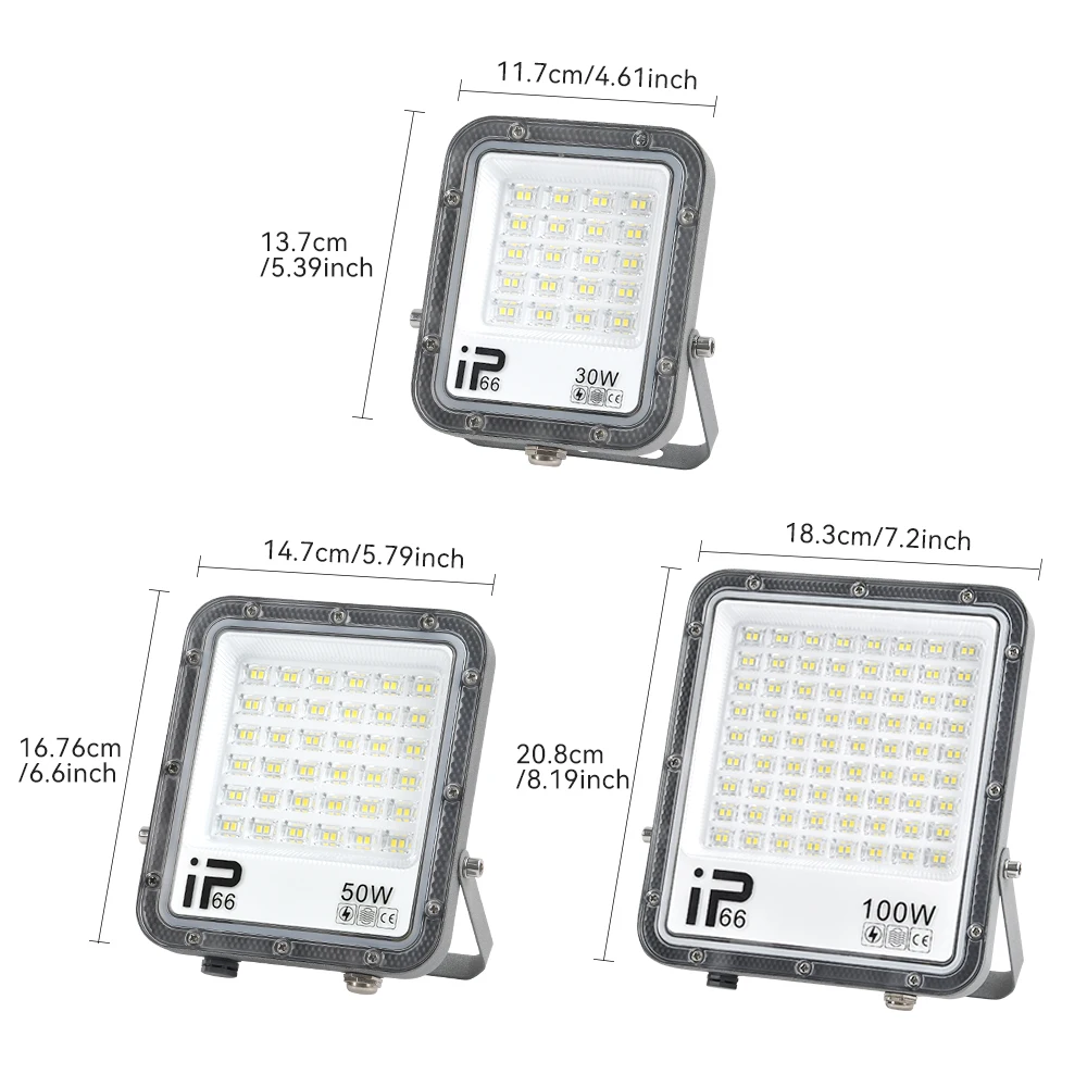 100W/50W 2PCS LED-Wandleuchte, hohe Helligkeit, Außenstrahler, 50W AC85-265V Flutlicht für Garten, Straße, Außenbeleuchtung, Außenbeleuchtung 2 – Detail 1