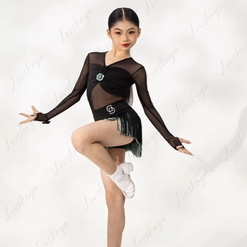 라틴 댄스 의상, 새로운 댄스 의류, 상의, 새로운 고급 댄스 연습복