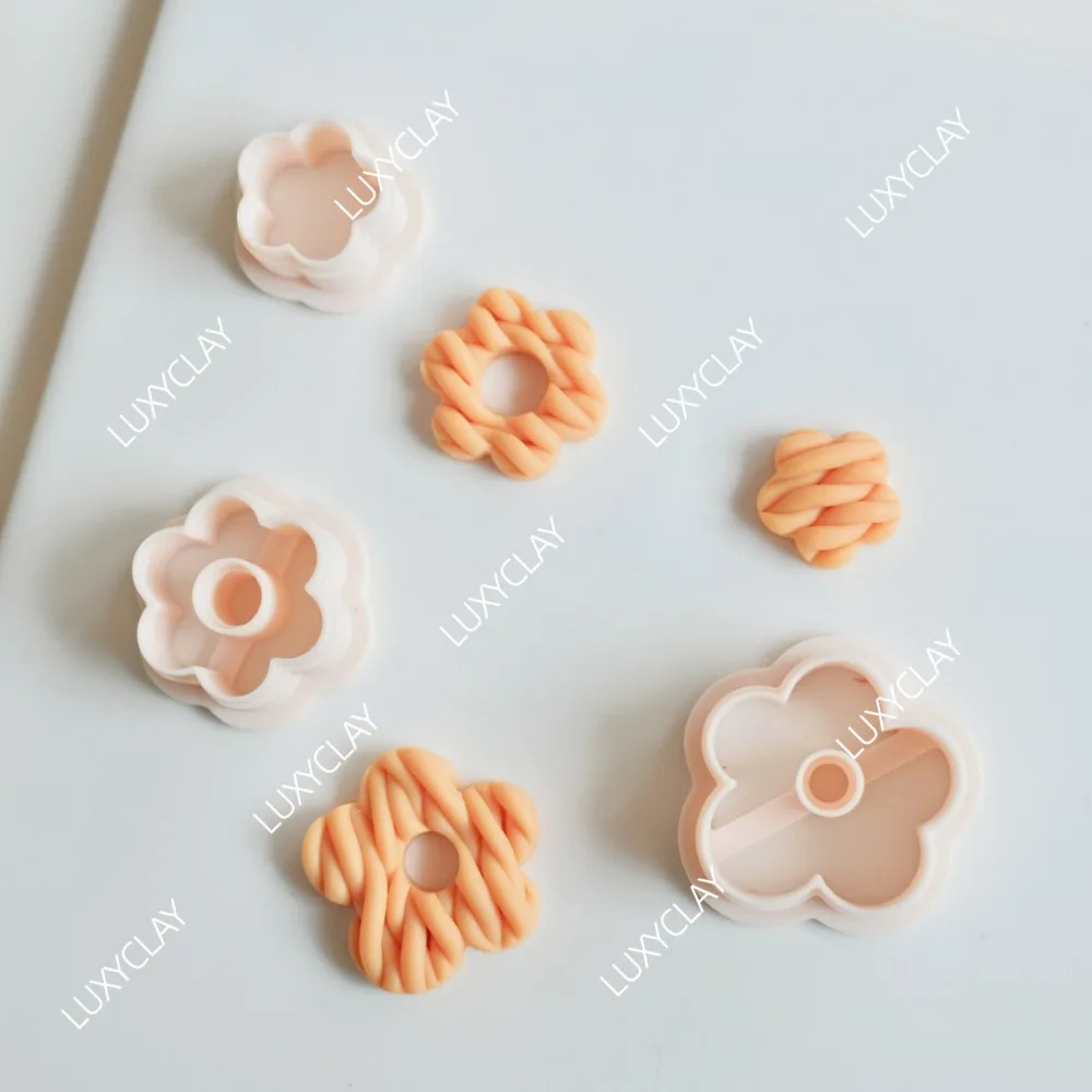 3pcs/set Boho Chic Daisy Flower Polymer Clay Cutters - 3 Different Hollow Flower Shape Clay Molds for DIY Jewelry Earring Making - view 5