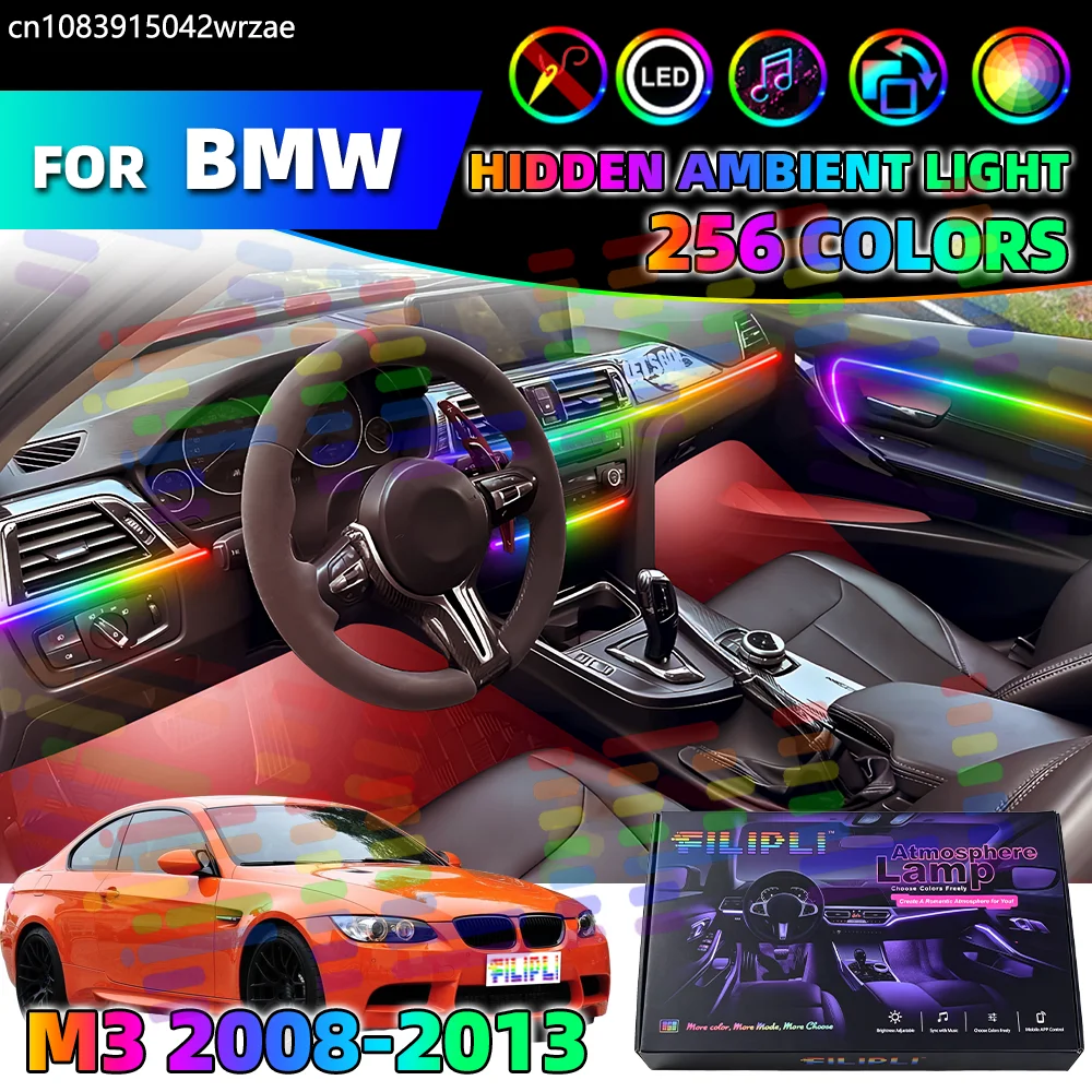 

18 in 1 For BMW M3 E92 E93 E90 Car Interior Ambient Lights Strips Breathing Lighting Kit App Control Auto Decorative Lamp Sympho
