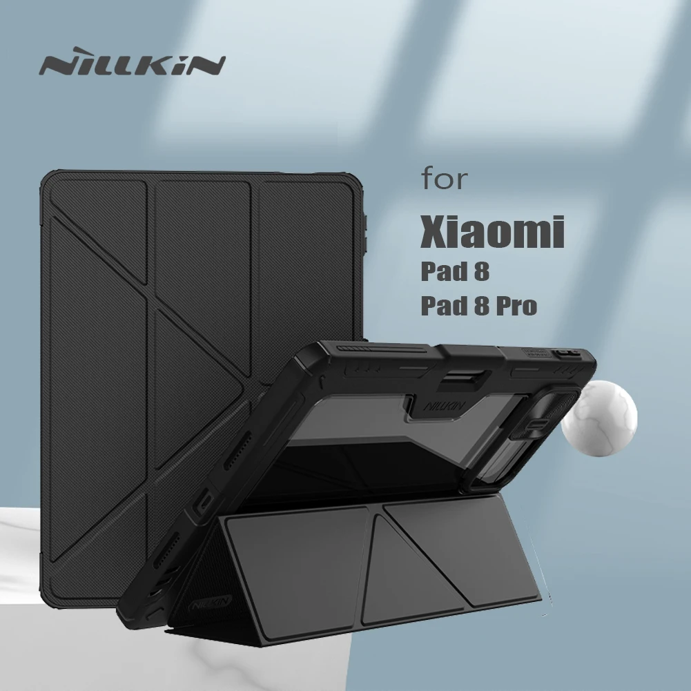 Nillkin For Xiaomi Mi Pad 8 Pro Case Armor Bumper Leather Pro Auto Wake Flip Slide Camera Protector Cover for Xiaomi Pad 8