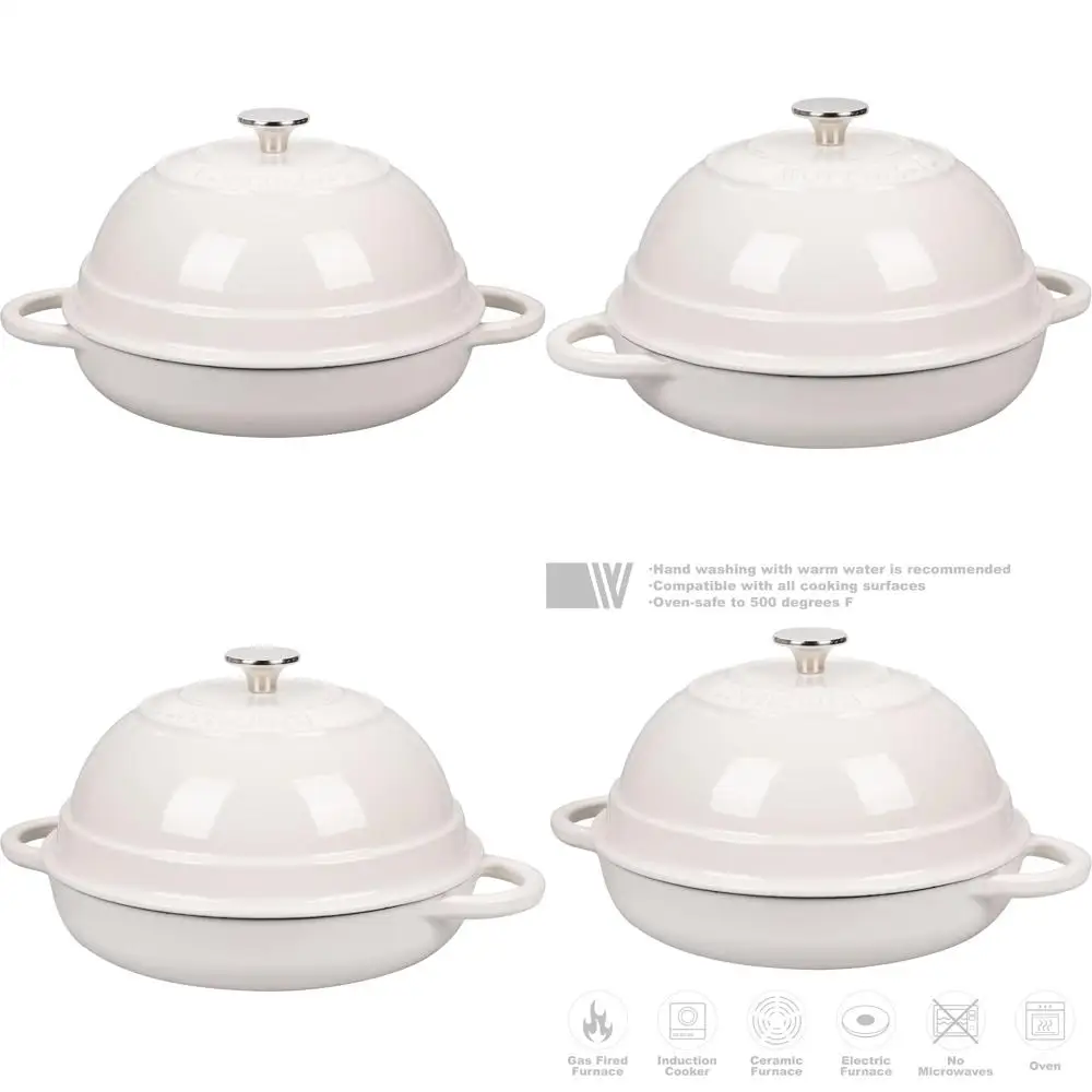 

Эмалированная чугунная голландская духовка с крышкой - 6-литровая печь для выпечки белого хлеба, идеально подходит для домашнего хозяйства и аксессуаров для выпечки