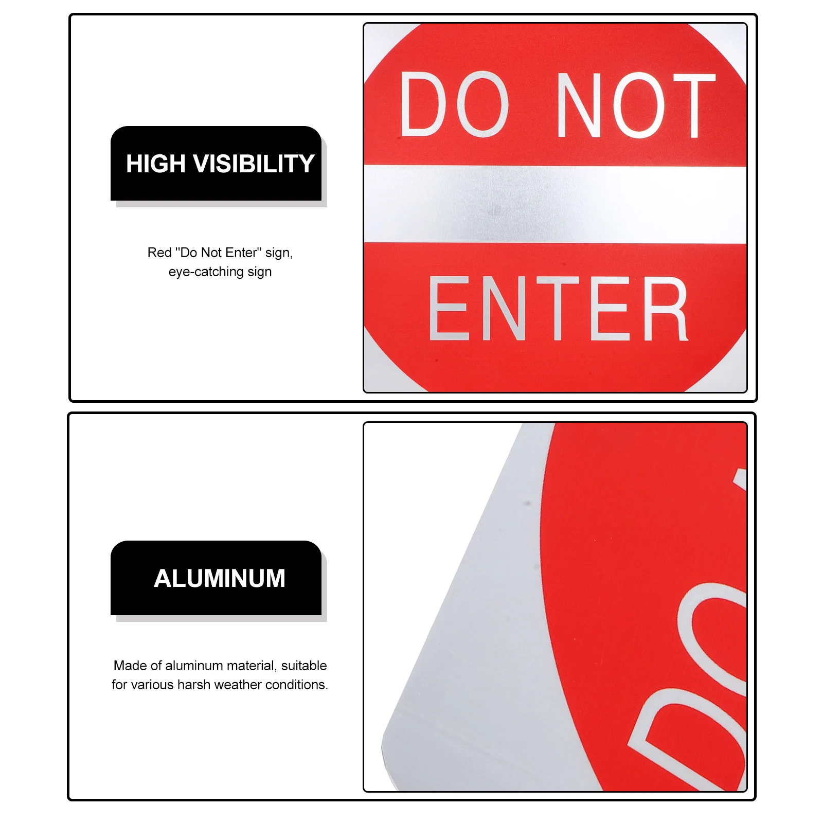 لا تدخل علامة تحذير جريئة من سبائك الألومنيوم المقاومة للصدأ للاستخدام الداخلي والخارجي علامات معدنية للسلامة المرورية #3