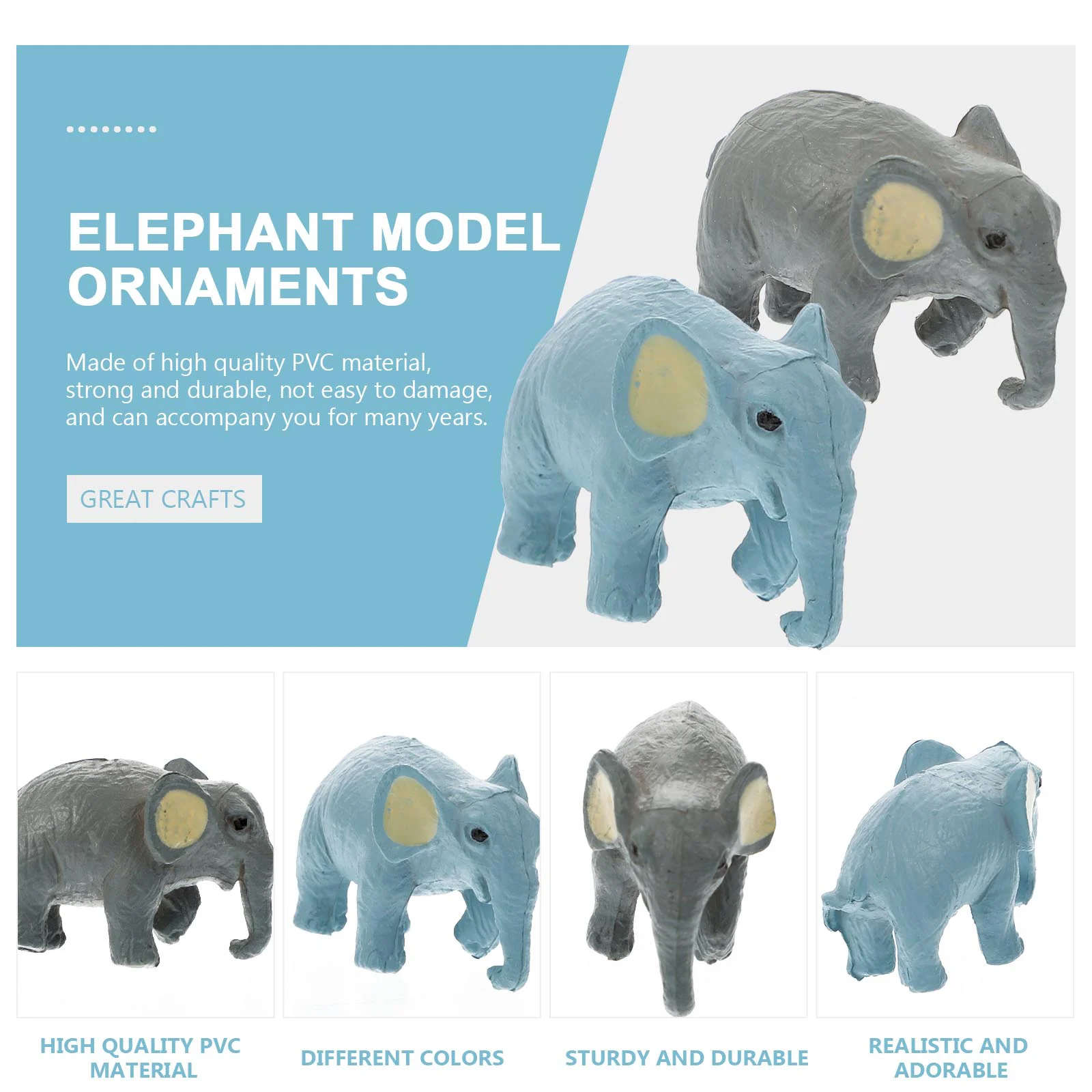 

30 Pcs Elephant Model Adorable Models Simulation Adornment Toy Animal Toys Mini Decorate