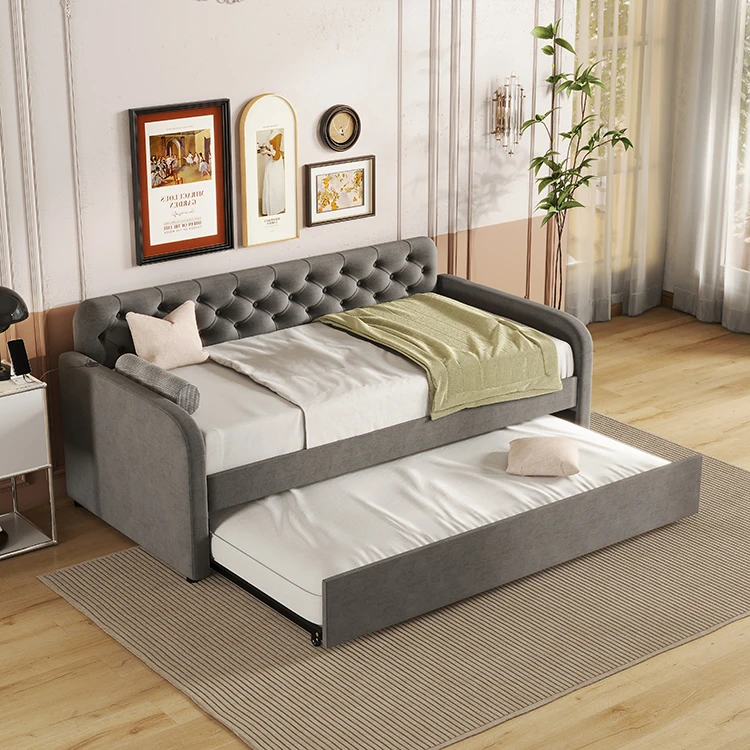 أحدث تصميم من Willsoon لأثاث غرف النوم الحديثة وسرير نهاري فردي وسرير مزدوج مع تنجيد دولابي #4