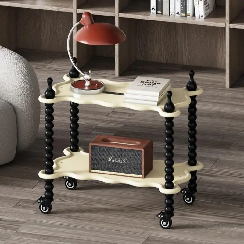 

Легкая роскошная съемная тележка в стиле ретро, бытовая маленькая квартира, журнальный столик для хранения закусок, стойка для мелочей