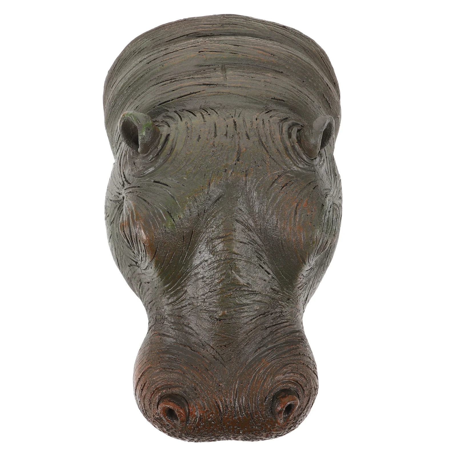 

Floating Hippo Head Pond Decor Resin Craft Realistic Design for Garden Lawn Yard Balcony Water Decoration Accessory