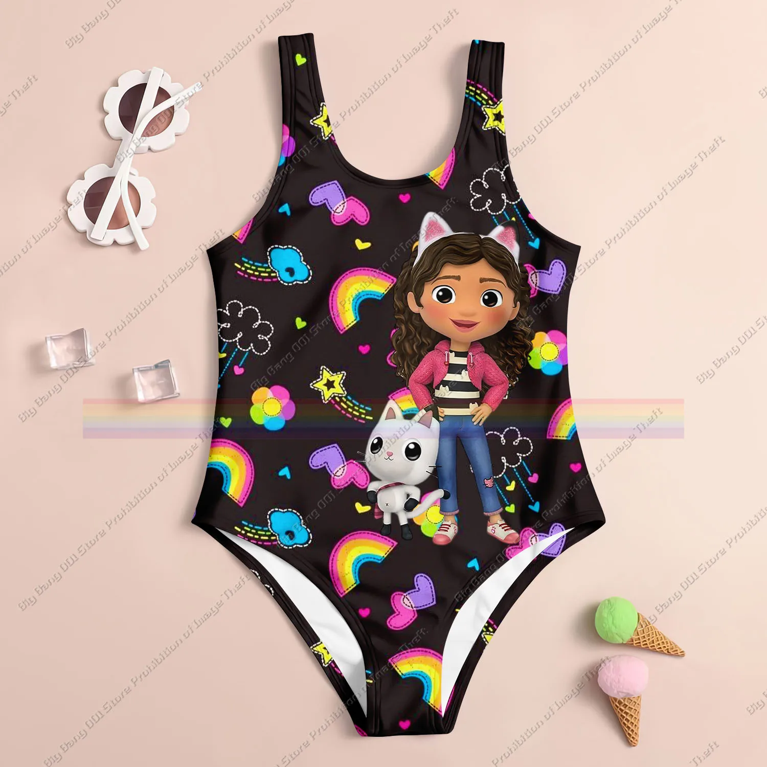 

Кукольный домик Gaby's с героями мультфильмов, 2025 Miniso, 3D печать, подарок на день рождения, вечеринка, пляж, отдых на море, детская одежда, купальник для девочек